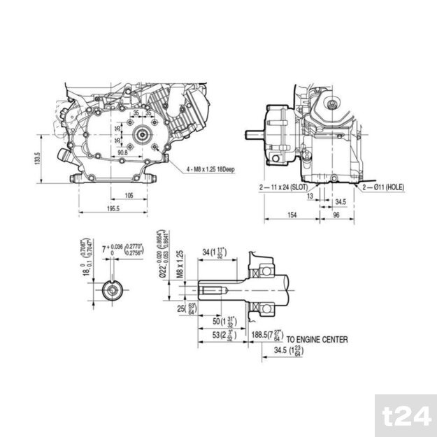 Benzininis variklis HONDA GX270 (9.0 AG; kartingams)