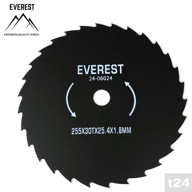 Universalus pjovimo diskas, 30 dantų, angos skersmuo 25,4 mm, plotis 255 mm, storis 1,8 mm, EVEREST  
