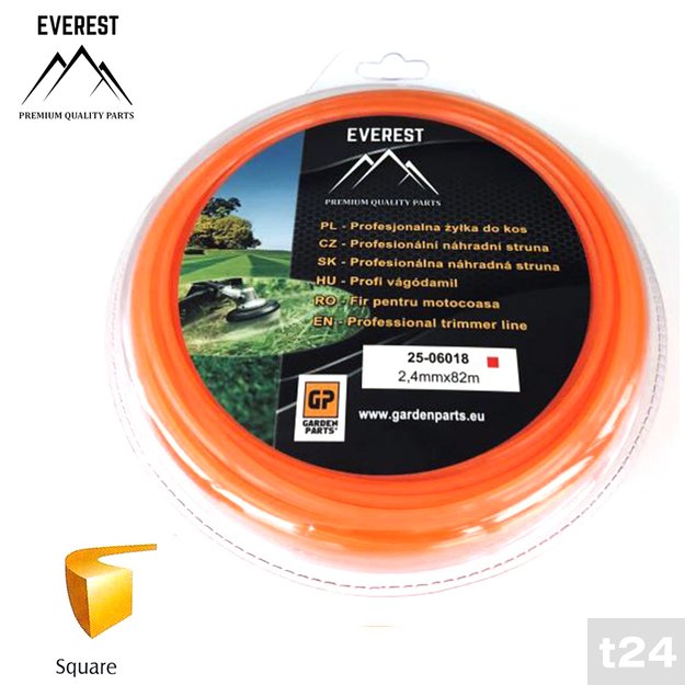 Pjovimo gija – kvadratinė 2.4 mm x 82 m, EVEREST  