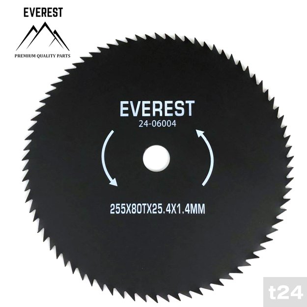 Universalus pjovimo diskas, 80 dantų, angos skersmuo 25.4 mm, plotis 255 mm, storis 1.4 mm, EVEREST  