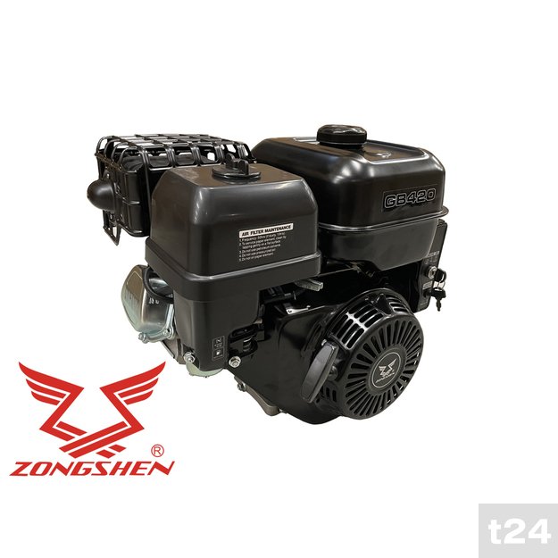 Variklis ZONGSHEN GB420 420cc 13.0 horizontalus velenas ELEKTRINIS STARTERIS  