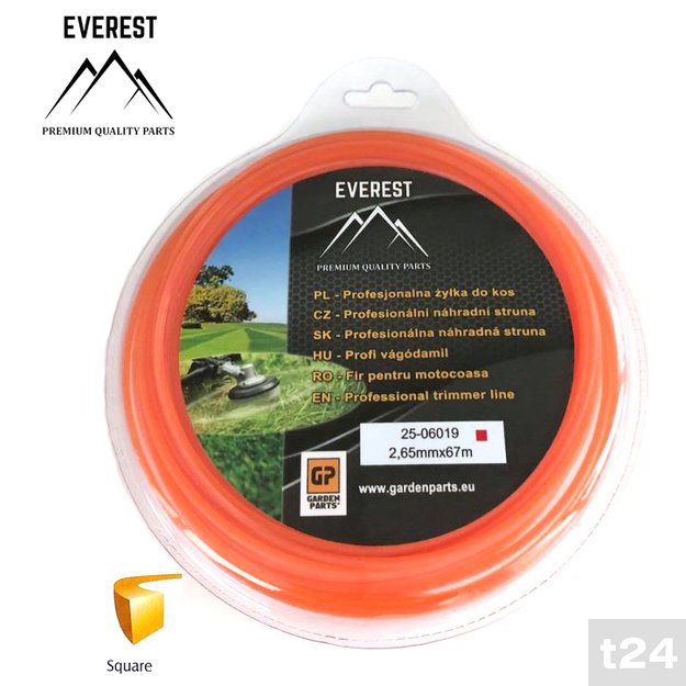 Pjovimo gija – kvadratinė 2.65 mm x 67 m, EVEREST  