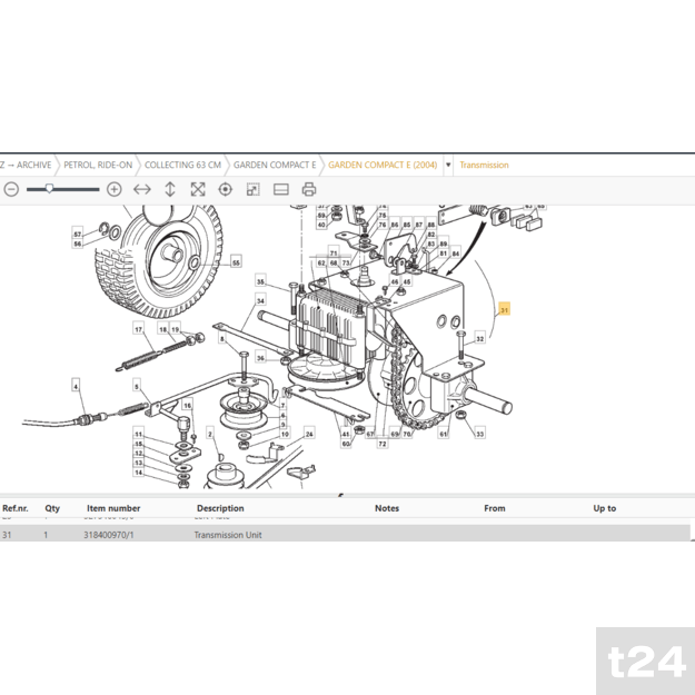 Transmisija komplekte TRANSAXLE ASSEMBLY EL 63 318400970/1