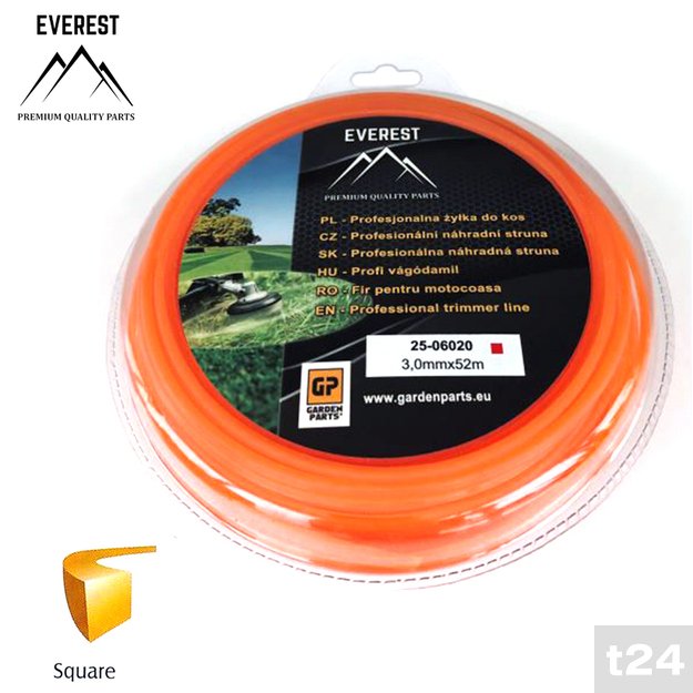 Pjovimo gija – kvadratinė 3.0 mm x 52 m, EVEREST  