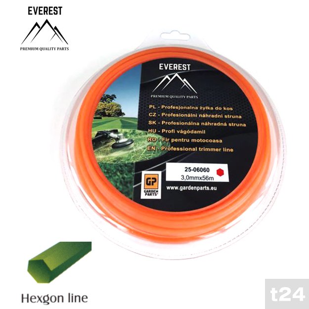 Pjovimo gija – HEXAGON LINE 3.0 mm x 56 m, EVEREST  