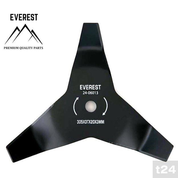 Universalus mulčiavimo pjovimo diskas, 3 dantų, angos skersmuo 20 mm, plotis 305 mm, EVEREST  